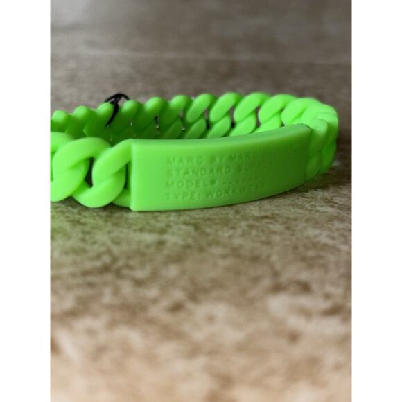 Marc By Marc Jacobs Toucan Green Braided Silicone Rubber Bracelet - Picture 2 of 8